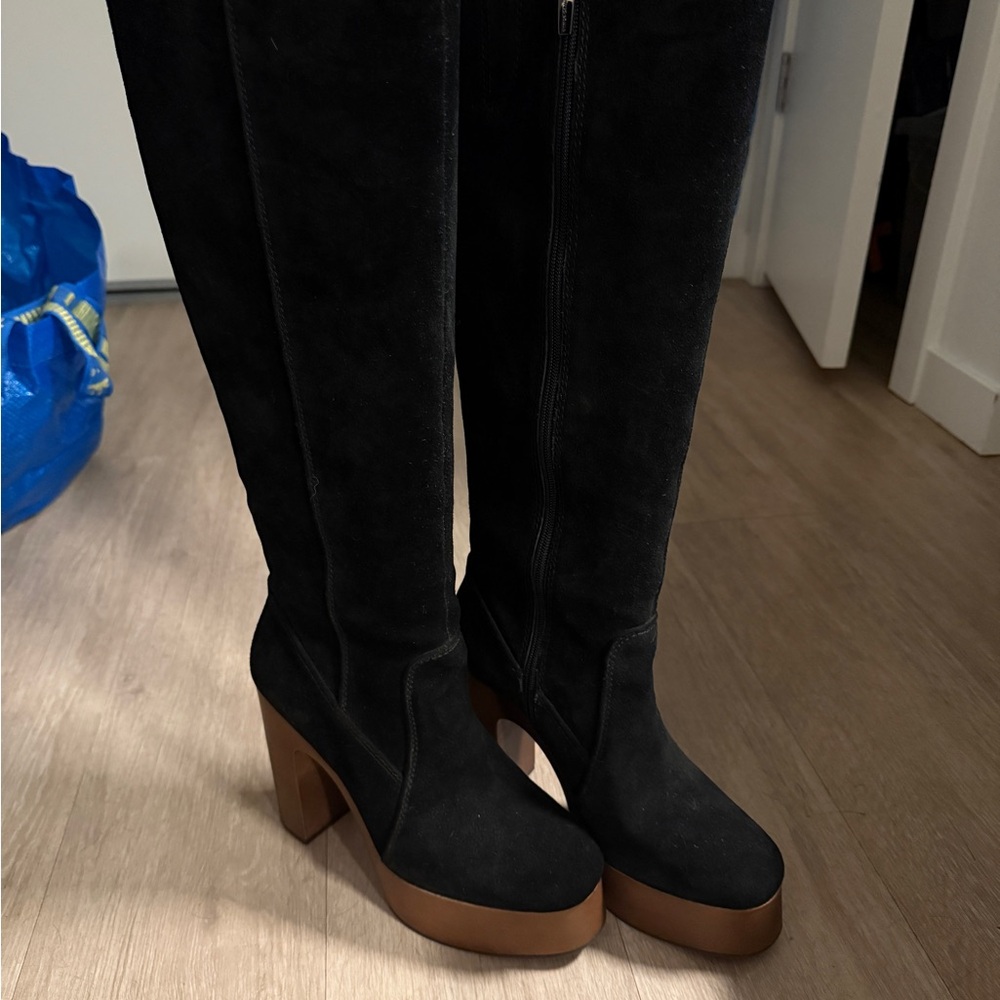 Vince Camuto Knee High Suede Platform Boots